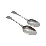 A Pair of Pseudo Russian Silver Tablespoons, 137g.