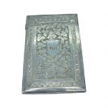 Bright Cut Silver Card Case. Deakin & Nephew, Birmingham 1880. 57 g.