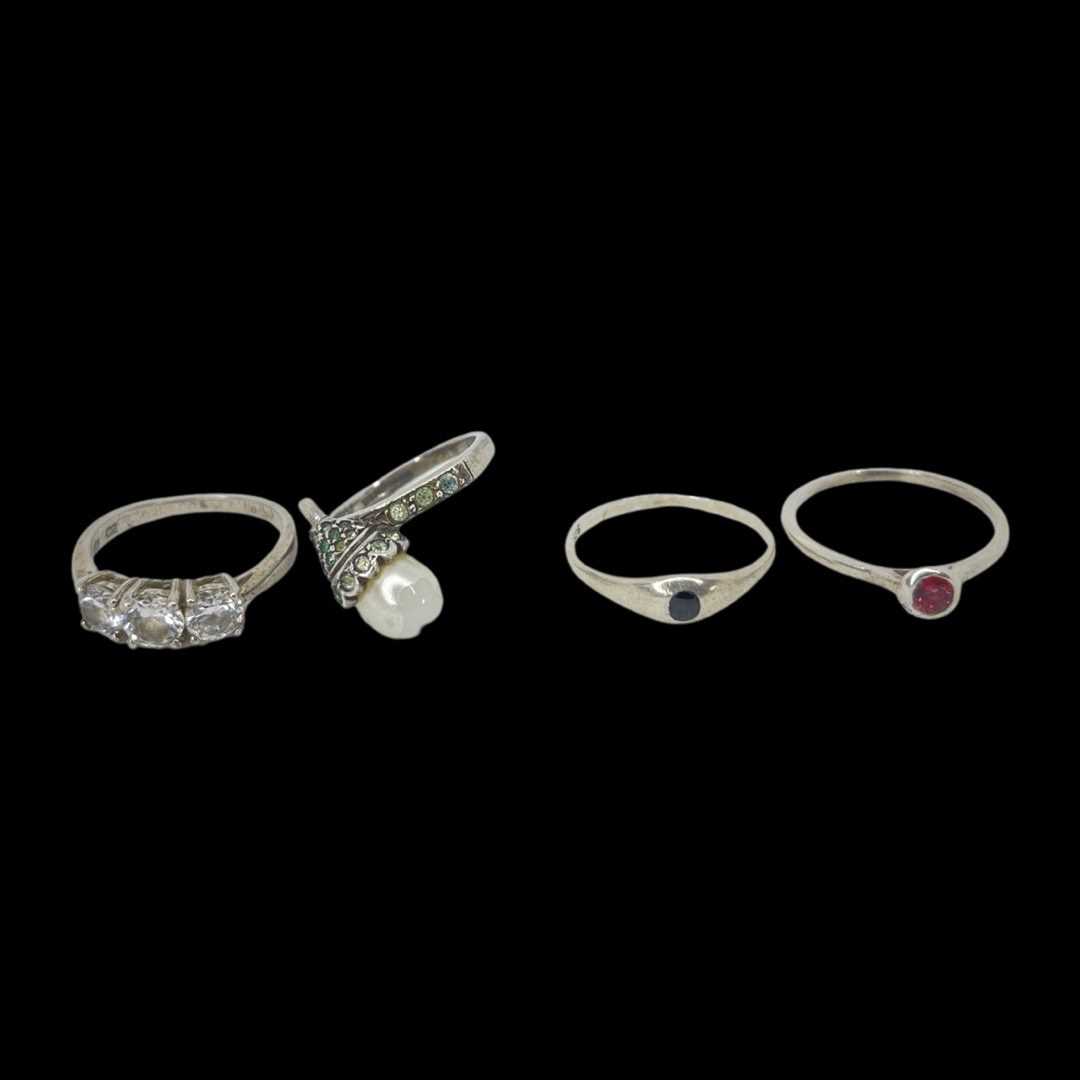 Mixed Lot Of 18x Silver Rings ( 53 grams ) - Image 3 of 5