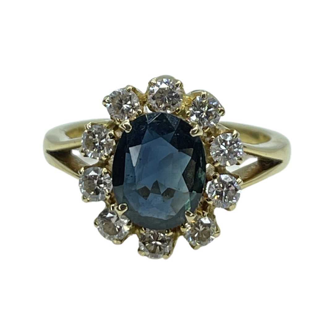 18ct Gold Sapphire And Diamond Cluster Ring