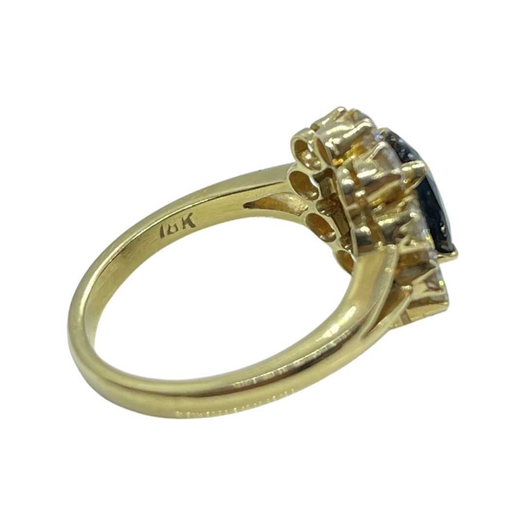 18ct Gold Sapphire And Diamond Cluster Ring - Image 3 of 4
