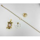 Mixed Lot Of 9ct Gold And Yellow Metal Jewellery