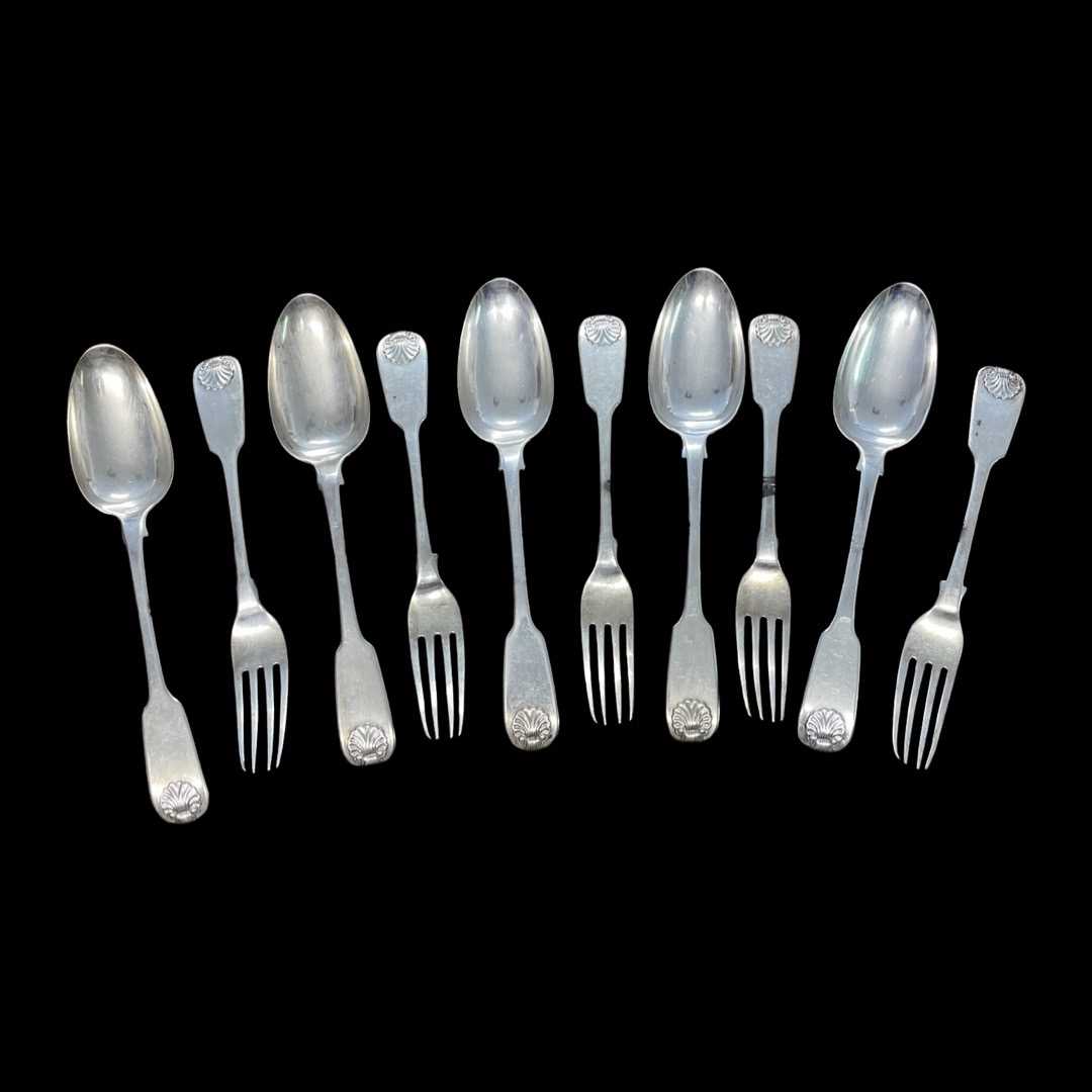 Collection of Silver Colonial Flatware. Pittar and Co., Calcutta c. 1830, 802 g
