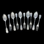 Collection of Silver Colonial Flatware. Pittar and Co., Calcutta c. 1830, 802 g