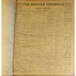 Leather bound volume, "The Norfolk Chronicle and Norfolk Gazette"