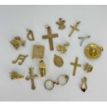 Mixed Lot Of 14ct Gold & 9ct Gold Charms / Pendants ( 14.3 grams total weight )