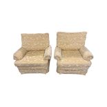 Pair of Good Quality Gold Fabric Armchairs.