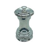 Decorative Silver Pepper Grinder. Sterling, 20th Century