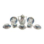 A VERY RARE Herend 19th Century 6 Piece Coffee Set of Cornucopia Tupini Pattern (7).