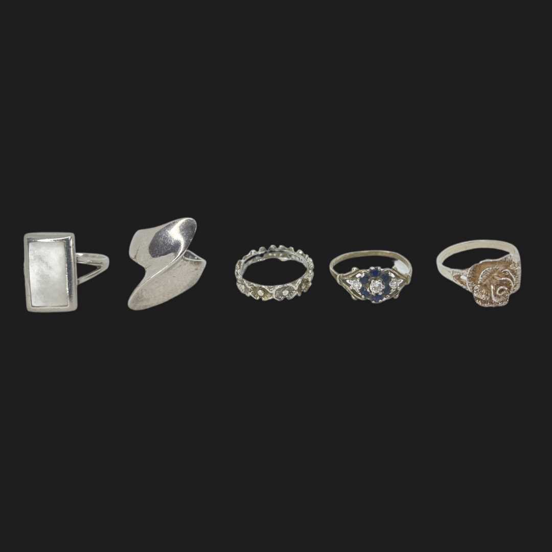 Mixed Lot Of 18x Silver Rings ( 53 grams ) - Image 4 of 5