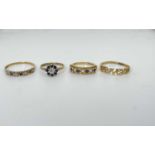 Quantity Of 9ct Gold Rings, Sapphires And Diamonds ( 6.3 grams )
