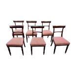 Set of 6 Extremely Good Quality Regency Rosewood Bar Back Dining Chairs.