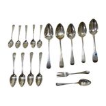 Quantity Georgian and Victorian and other Silver Flatware. Various Dates and Makers, 271 g.