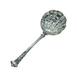 A Silver Scolloped Bowl Sifter Spoon. London 1881, Francis Higgins,