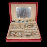 Box Of Mixed Lot Of Silver And Gems Jewellery ( 70.2 grams )
