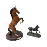 A Beswick Horse together with a further small Spelter Horse