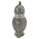 Silver Sugar Caster with Decorative Embossing. 193 g. Berthold Muller, c.1900