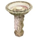 Composition stone bird bath