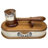 Silver Mounted Gavel and Stand. Padgam and Putland Ltd, London 1989