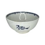 Lowestoft blue and white bowl ‘daisy rock’ pattern