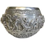 Huge Embossed Indian Silver Bowl. 1819 g.