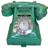 Mid century green bakelite G.P.O No 164 telephone with exchange button