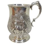 Victorian Silver Hunting Tankard. 169 g. Robert Harper, London 1871