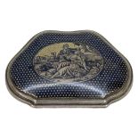 French Silver and Niello Pocket Evening Bag. 52 g. Minerva Head and other small marks. Late 19th Cen
