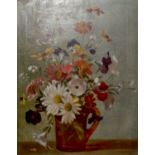 ^ JEAN FORBES (BRITISH, 20TH CENTURY) ' COUNTRY BUNCH', FLOWERS IN A VASE
