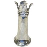 Unusual Silver Chess Piece Vase. Walker and Hall, Sheffield 1931