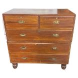 Large 2 Section Campaign Chest of Drawers