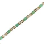 9ct Gold Emerald And Diamond Bracelet (8.9g)