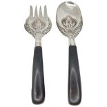 Pair of Turkish Silver Salad Servers