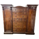 Large Victorian Mahogany Turret Fitted Wardrobe