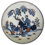 An English 18th century soft paste Liverpool saucer