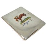 Enamel and Silver Gold Mounted Cigarette Case. 169 g. John Colard Vickery, London 1911