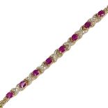 18ct Gold Ruby And Diamond Bracelet (10.6g)