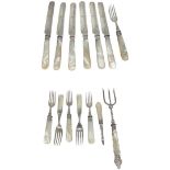 14 Pieces of Mother of Pearl Flatware (14)