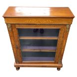 Brass Mounted and Inlaid Glazed Pier Cabinet