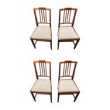4 Edwardian Upholstered Dining Chairs