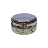 Silver Stone Inset Pill Box.