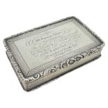 Victorian Silver Snuff Box. 114 g. Francis Clark, Birmingham 1838
