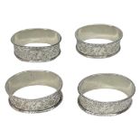 Four Victorian Silver Napkin Rings. 72 g. Harrison Brothers and Howson, Sheffield 1885