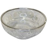 Silver Rimmed Cut Glass Bowl. London 1905