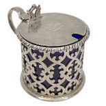 Pierced Silver Mustard Pot. 110 g. Frederick Francis, London 1869