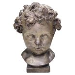 A 20th century plaster bust of a young child