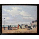 FRENCH SCHOOL (MODERN) BEACH SCENE WITH FIGURES