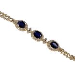 18ct Gold Sapphire And Diamond Bracelet (11.3g)