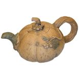 A studio pottery 'Pumpkin' shaped teapot