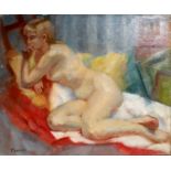 ^ YVETTE BOSSIERE (FRENCH, BORN 1926) RECLINING NUDE